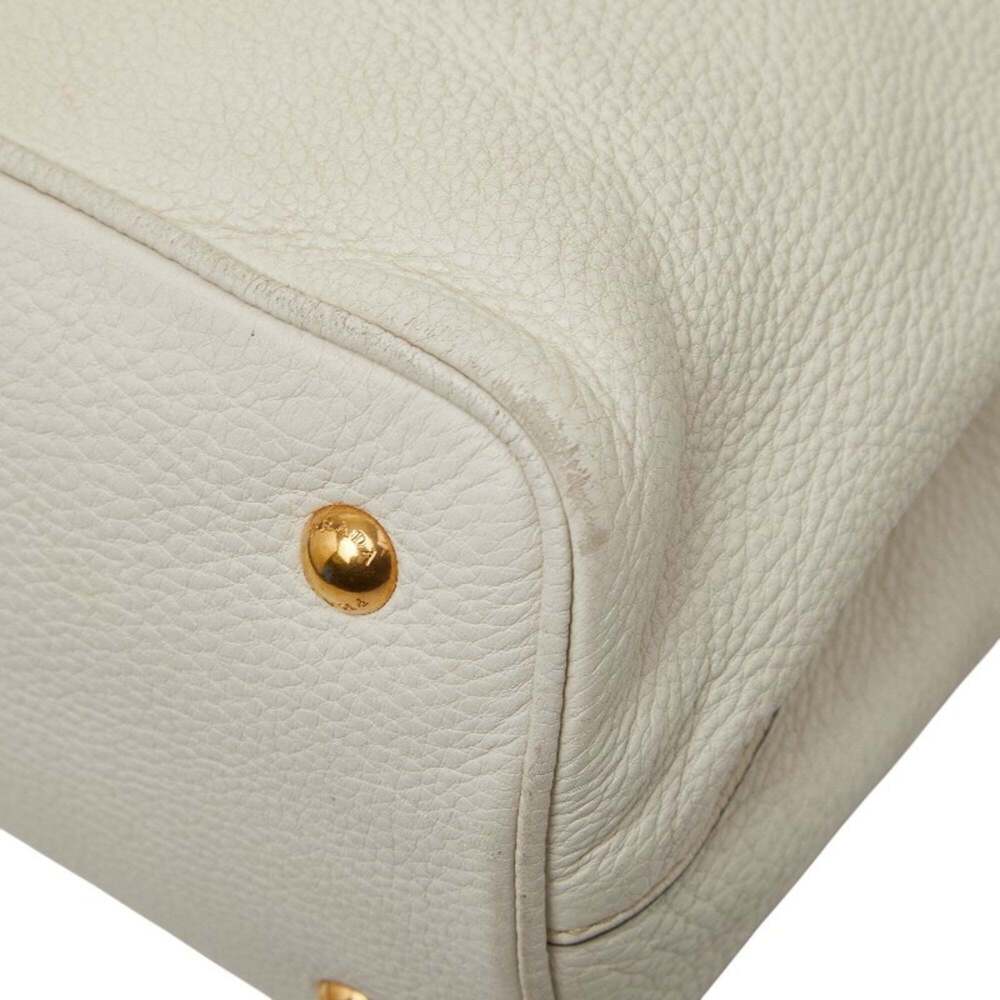 PRADA White Leather Shoulder Bag - Picture 4 of 13